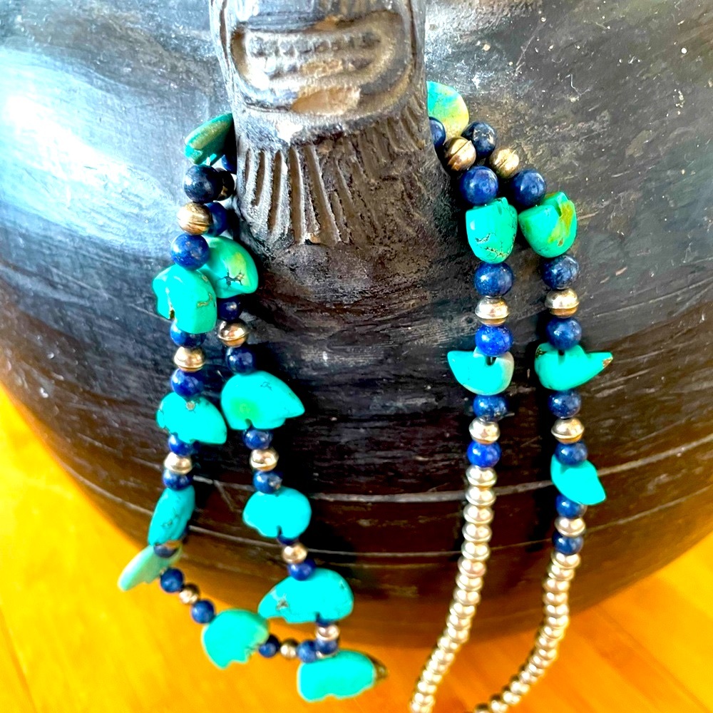 Lapis elephant necklace.